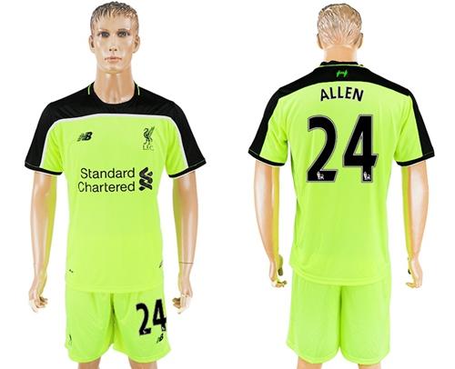 Liverpool #24 Allen Sec Away Soccer Club Jersey